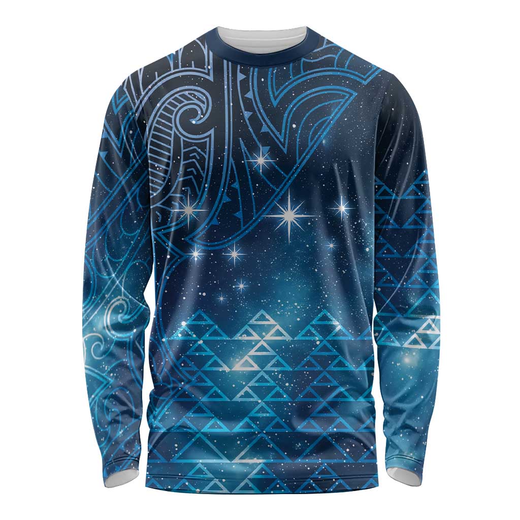 New Zealand Matariki Long Sleeve Shirt Taniko Aramoana With Maori Galaxy Sky Night LT9 Unisex Galaxy - Polynesian Pride