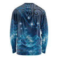 New Zealand Matariki Long Sleeve Shirt Taniko Aramoana With Maori Galaxy Sky Night LT9 - Polynesian Pride