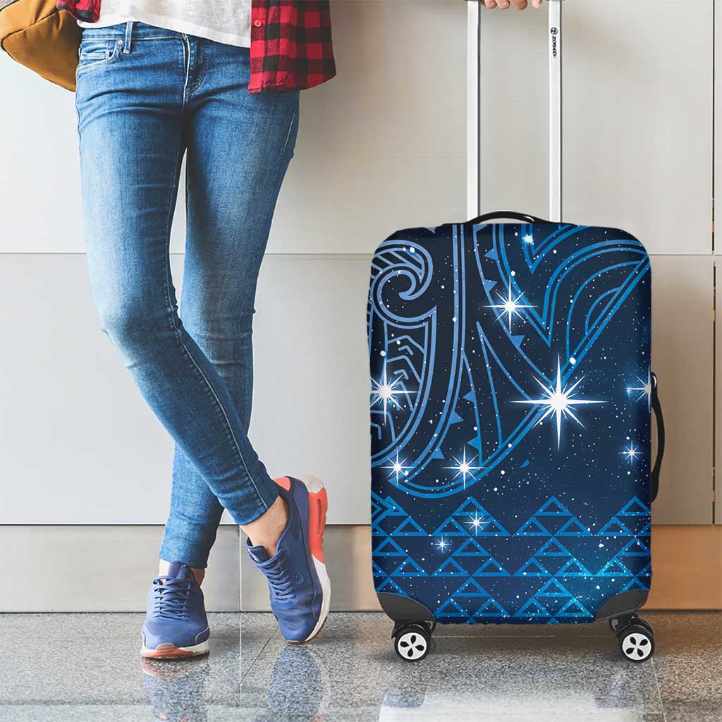 New Zealand Matariki Luggage Cover Taniko Aramoana With Maori Galaxy Sky Night LT9 - Polynesian Pride