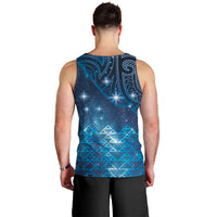 New Zealand Matariki Men Tank Top Taniko Aramoana With Maori Galaxy Sky Night LT9 - Polynesian Pride