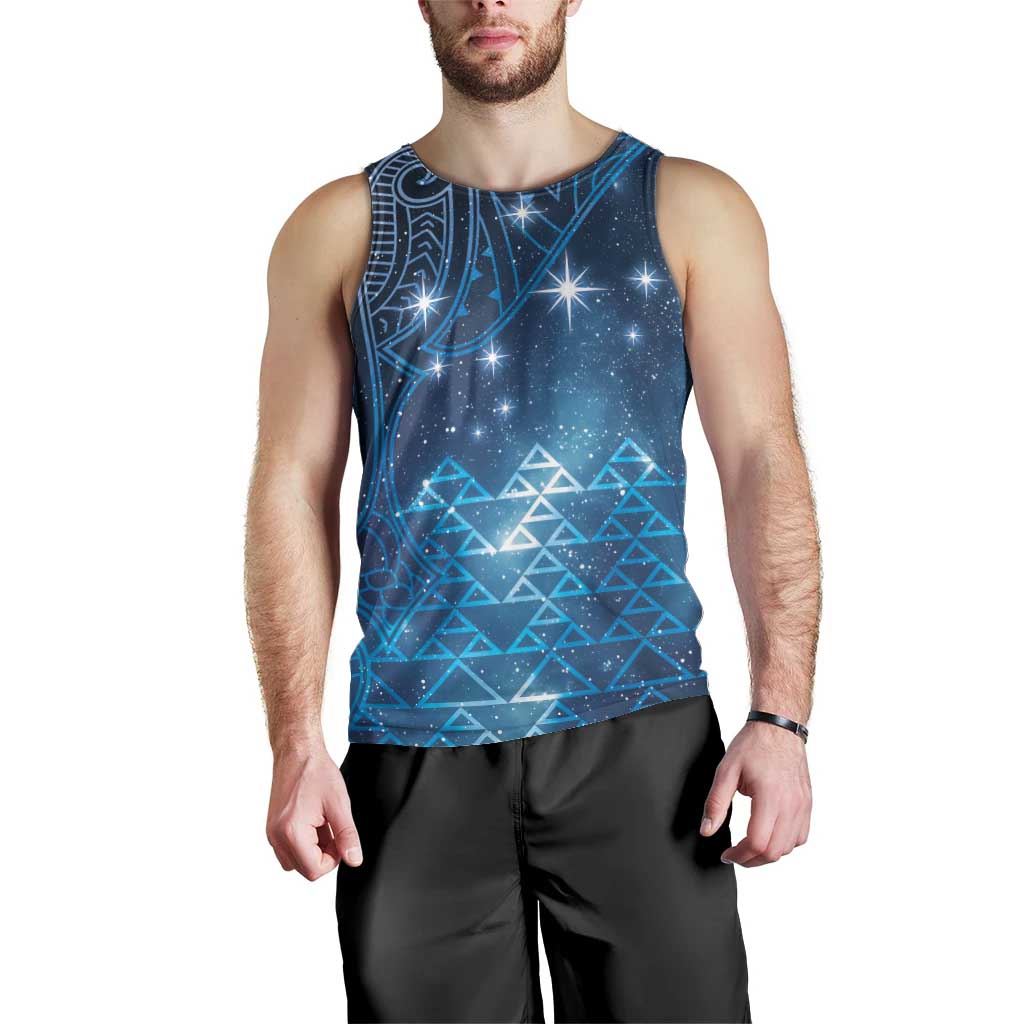New Zealand Matariki Men Tank Top Taniko Aramoana With Maori Galaxy Sky Night LT9 - Polynesian Pride