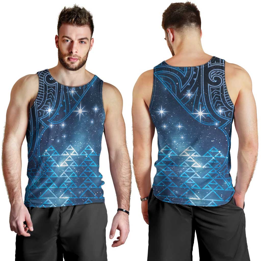 New Zealand Matariki Men Tank Top Taniko Aramoana With Maori Galaxy Sky Night LT9 - Polynesian Pride
