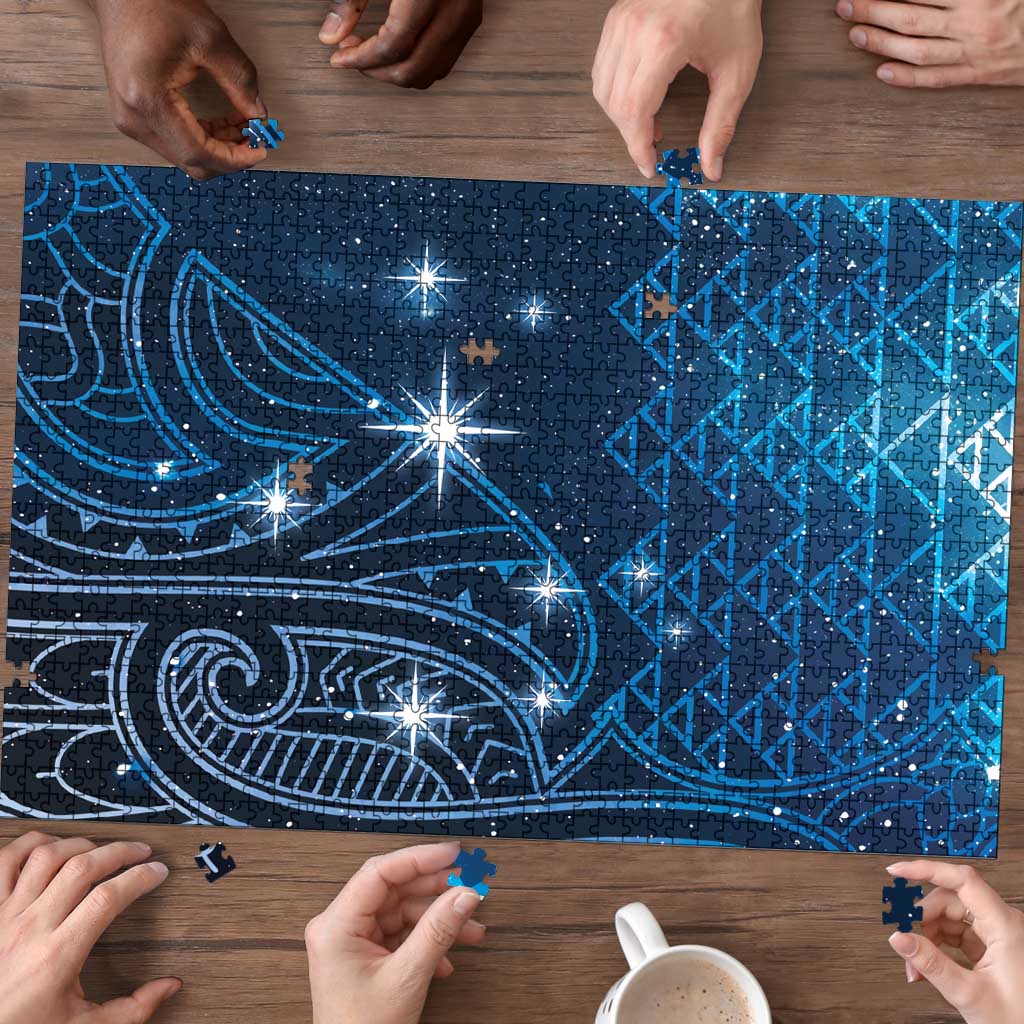 New Zealand Matariki Puzzle Taniko Aramoana With Maori Galaxy Sky Night - Polynesian Pride