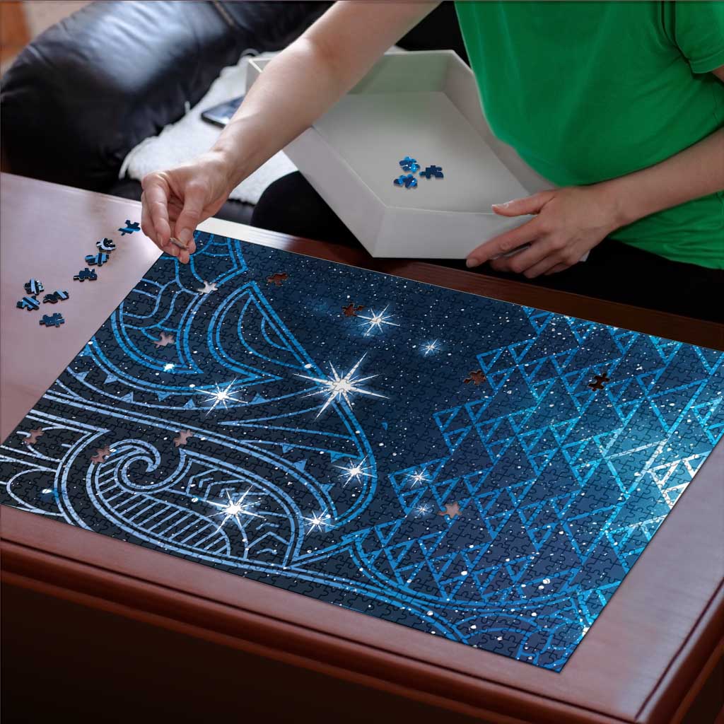 New Zealand Matariki Puzzle Taniko Aramoana With Maori Galaxy Sky Night - Polynesian Pride