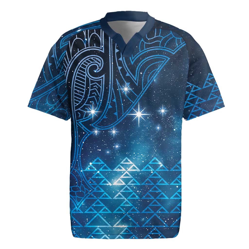 New Zealand Matariki Rugby Jersey Taniko Aramoana With Maori Galaxy Sky Night