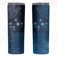 New Zealand Matariki Skinny Tumbler Taniko Aramoana With Maori Galaxy Sky Night LT9 Galaxy - Polynesian Pride