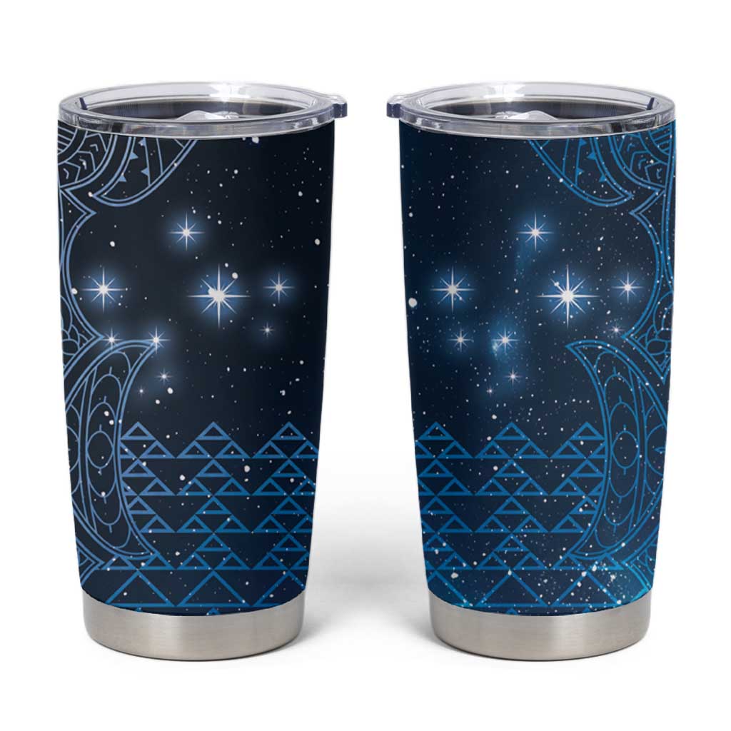 New Zealand Matariki Tumbler Cup Taniko Aramoana With Maori Galaxy Sky Night LT9 Galaxy - Polynesian Pride
