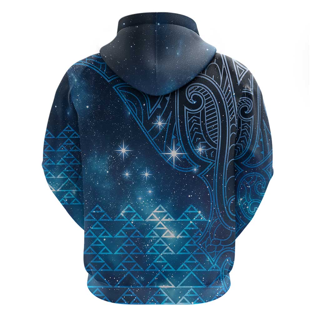 New Zealand Matariki Zip Hoodie Taniko Aramoana With Maori Galaxy Sky Night LT9 - Polynesian Pride