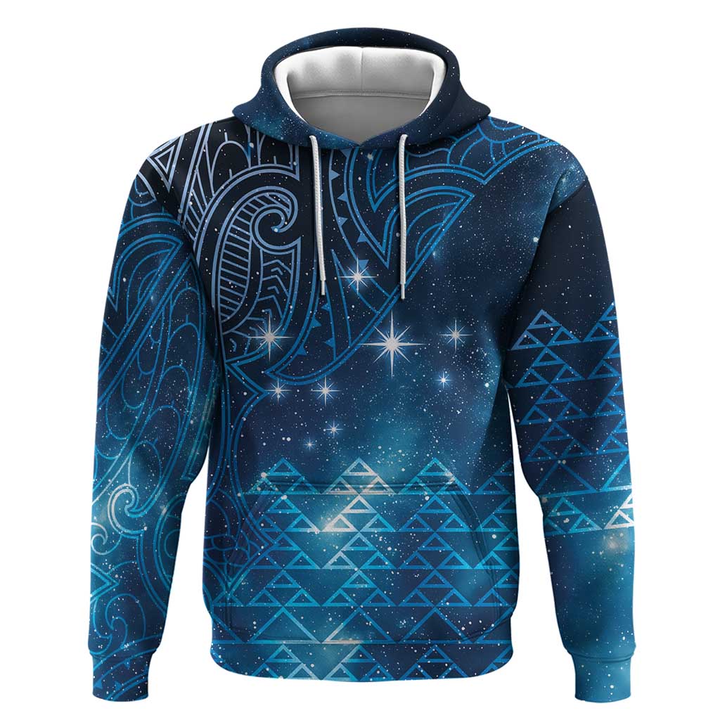 New Zealand Matariki Zip Hoodie Taniko Aramoana With Maori Galaxy Sky Night LT9 Pullover Hoodie Galaxy - Polynesian Pride