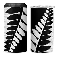 New Zealand Silver Fern Niho Taniwha 4 in 1 Can Cooler Tumbler LT9 One Size: 16 oz Black - Polynesian Pride