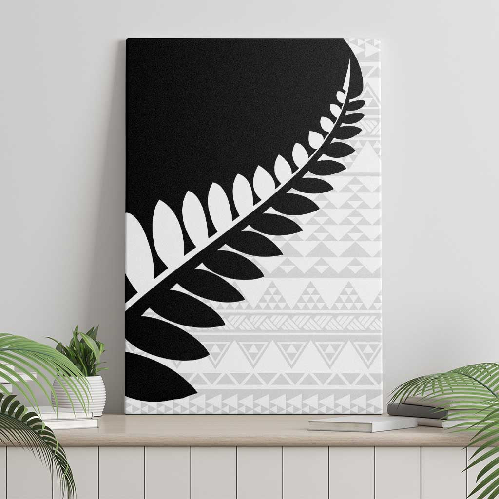 New Zealand Silver Fern Niho Taniwha Canvas Wall Art