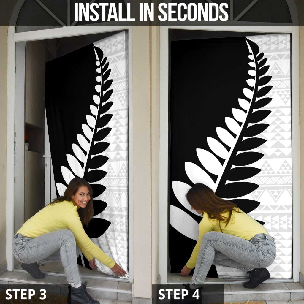 New Zealand Silver Fern Niho Taniwha Door Cover - Polynesian Pride