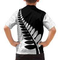 New Zealand Silver Fern Niho Taniwha Family Matching Short Sleeve Bodycon Dress and Hawaiian Shirt LT9 - Polynesian Pride