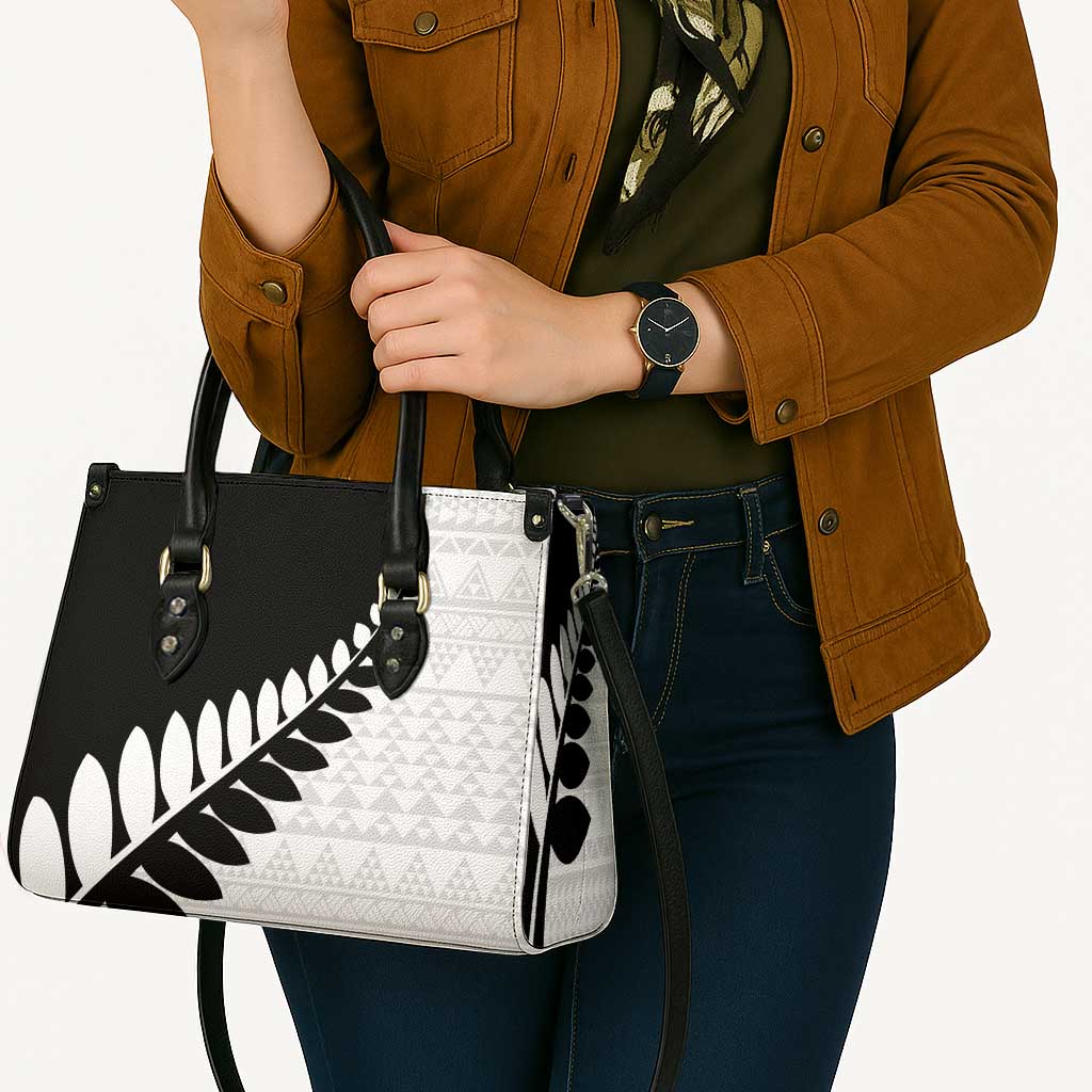 New Zealand Silver Fern Niho Taniwha Leather Bag - Polynesian Pride