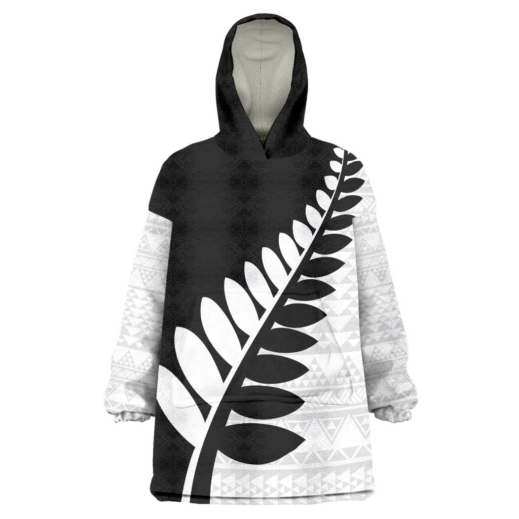 New Zealand Silver Fern Niho Taniwha Wearable Blanket Hoodie