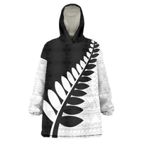 New Zealand Silver Fern Niho Taniwha Wearable Blanket Hoodie