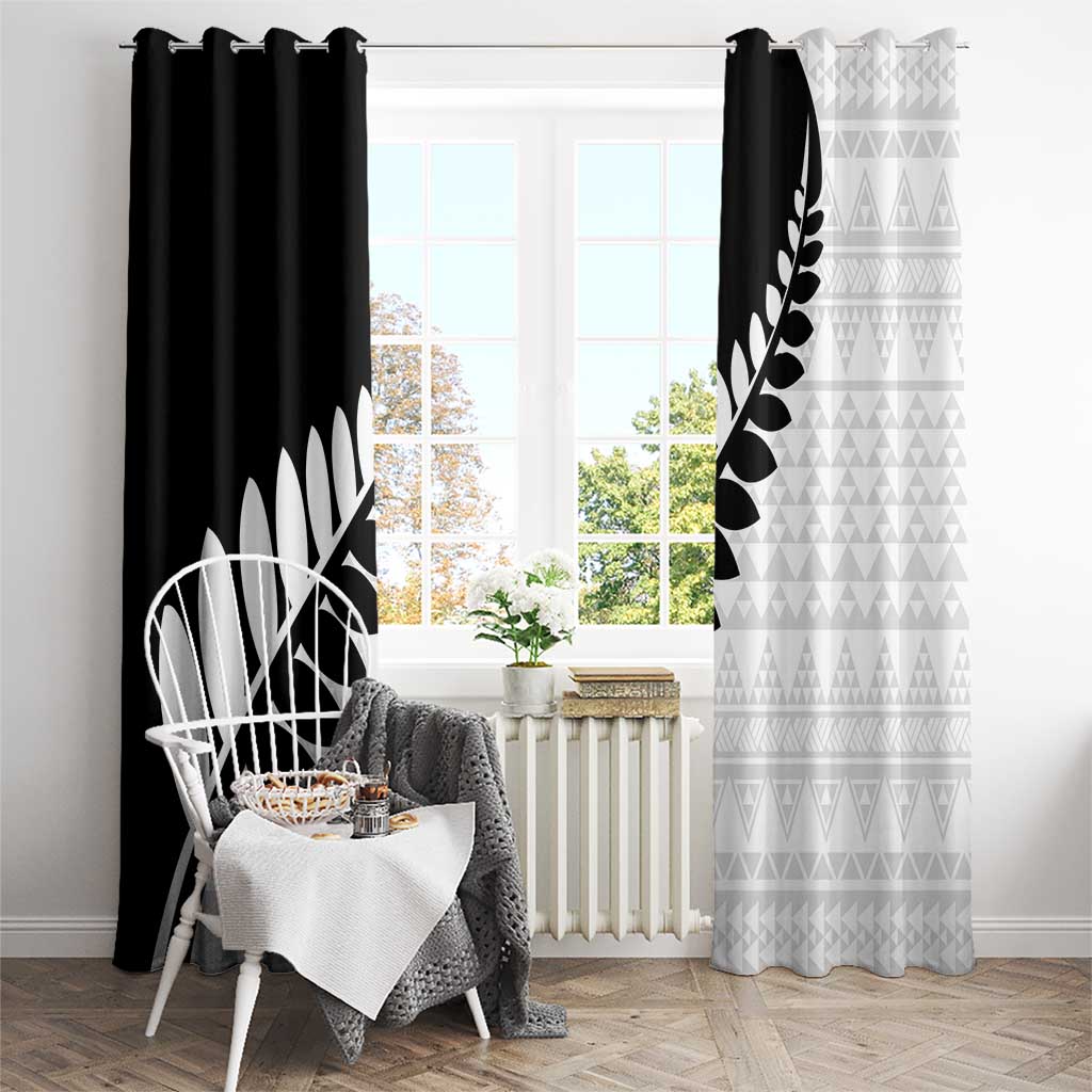 New Zealand Silver Fern Niho Taniwha Window Curtain