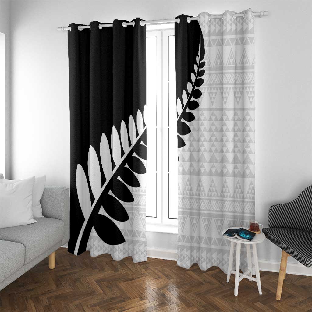 New Zealand Silver Fern Niho Taniwha Window Curtain