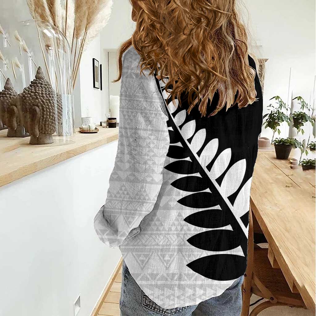 New Zealand Silver Fern Niho Taniwha Women Casual Shirt LT9 - Polynesian Pride