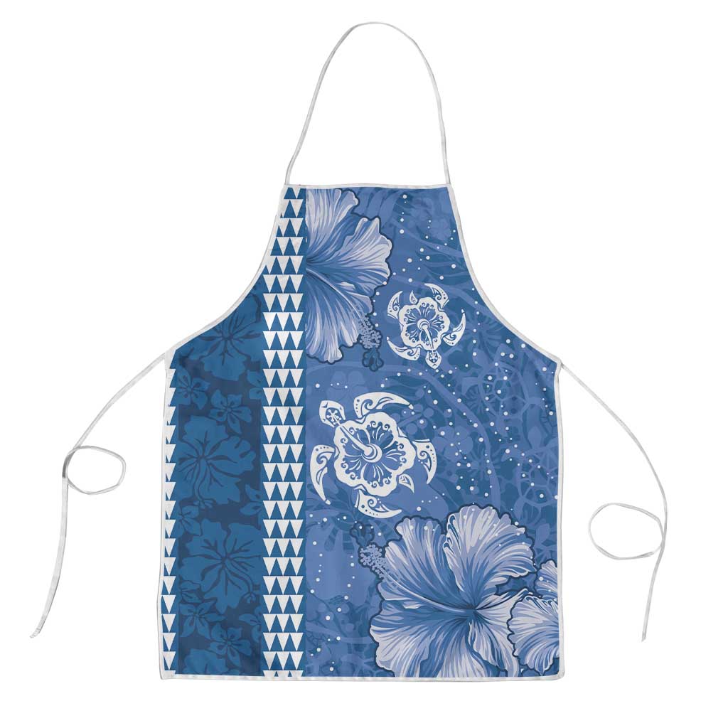 Blue Hibiscus Turle Apron Hawaiian Style Tribal Tapa Pattern - Polynesian Pride
