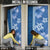 Blue Hibiscus Turle Door Cover Hawaiian Style Tribal Tapa Pattern - Polynesian Pride
