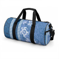 Blue Hibiscus Turtle Duffle Bag Hawaiian Style Tribal Tapa Pattern LT9 - Polynesian Pride