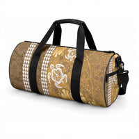Gold Hibiscus Turtle Duffle Bag Hawaiian Style Tribal Tapa Pattern LT9 - Polynesian Pride