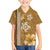 Gold Hibiscus Turle Family Matching Off The Shoulder Long Sleeve Dress and Hawaiian Shirt Hawaiian Style Tribal Tapa Pattern