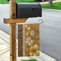 Gold Hibiscus Turle Garden Flag Hawaiian Style Tribal Tapa Pattern