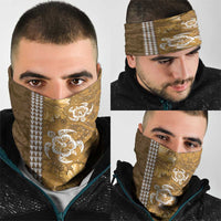 Gold Hibiscus Turle Neck Gaiter Hawaiian Style Tribal Tapa Pattern - Polynesian Pride