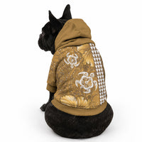 Gold Hibiscus Turtle Pet Hoodie Hawaiian Style Tribal Tapa Pattern LT9 - Polynesian Pride