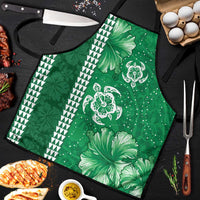 Green Hibiscus Turle Apron Hawaiian Style Tribal Tapa Pattern - Polynesian Pride