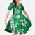 Green Hibiscus Turle Family Matching Off The Shoulder Long Sleeve Dress and Hawaiian Shirt Hawaiian Style Tribal Tapa Pattern