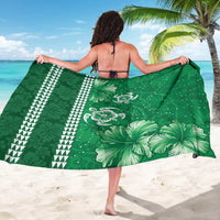 Green Hibiscus Turle Sarong Hawaiian Style Tribal Tapa Pattern