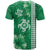 Green Hibiscus Turle T Shirt Hawaiian Style Tribal Tapa Pattern