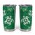 Green Hibiscus Turle Tumbler Cup Hawaiian Style Tribal Tapa Pattern