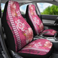 Pink Hibiscus Turle Car Seat Cover Hawaiian Style Tribal Tapa Pattern