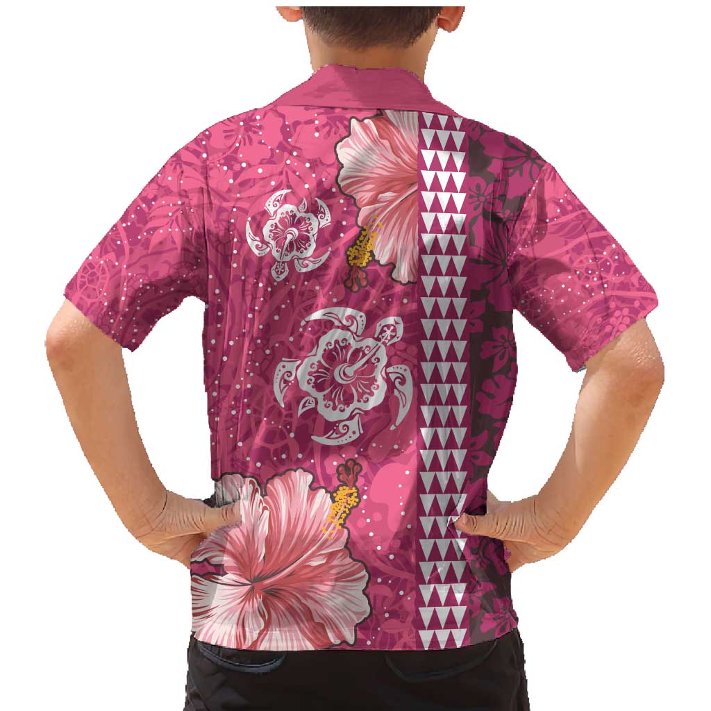 Pink Hibiscus Turle Family Matching Mermaid Dress and Hawaiian Shirt Hawaiian Style Tribal Tapa Pattern LT9 - Polynesian Pride