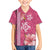 Pink Hibiscus Turle Family Matching Off The Shoulder Long Sleeve Dress and Hawaiian Shirt Hawaiian Style Tribal Tapa Pattern