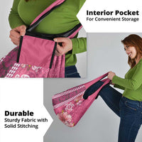 Pink Hibiscus Turle Grocery Bag Hawaiian Style Tribal Tapa Pattern LT9 - Polynesian Pride