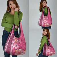 Pink Hibiscus Turle Grocery Bag Hawaiian Style Tribal Tapa Pattern LT9 - Polynesian Pride