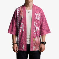 Pink Hibiscus Turle Kimono Hawaiian Style Tribal Tapa Pattern - Polynesian Pride