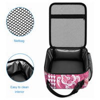 Pink Hibiscus Turtle Lunch Bag Hawaiian Style Tribal Tapa Pattern LT9 - Polynesian Pride