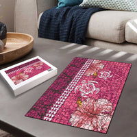 Pink Hibiscus Turle Puzzle Hawaiian Style Tribal Tapa Pattern LT9 - Polynesian Pride