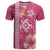 Pink Hibiscus Turle T Shirt Hawaiian Style Tribal Tapa Pattern