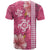 Pink Hibiscus Turle T Shirt Hawaiian Style Tribal Tapa Pattern