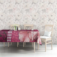 Pink Hibiscus Turle Tablecloth Hawaiian Style Tribal Tapa Pattern LT9 - Polynesian Pride