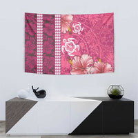 Pink Hibiscus Turle Tapestry Hawaiian Style Tribal Tapa Pattern LT9 - Polynesian Pride