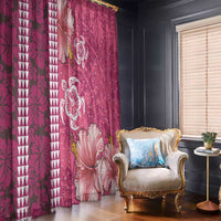 Pink Hibiscus Turle Window Curtain Hawaiian Style Tribal Tapa Pattern LT9 - Polynesian Pride