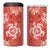 Red Hibiscus Turle 4 in 1 Can Cooler Tumbler Hawaiian Style Tribal Tapa Pattern
